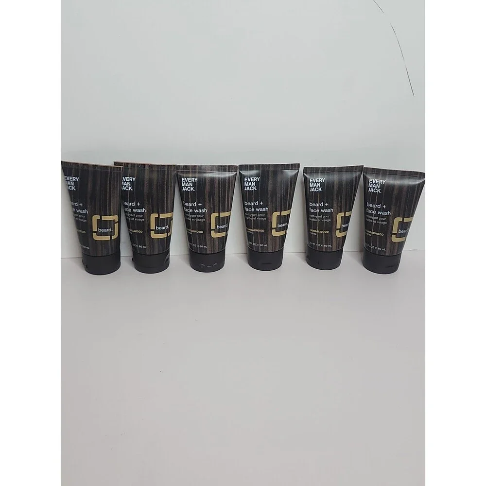 9 Piece Every Man Jack Travel Size Lot 6 Beard + Face Wash 2 Body Wash 1 Shampoo